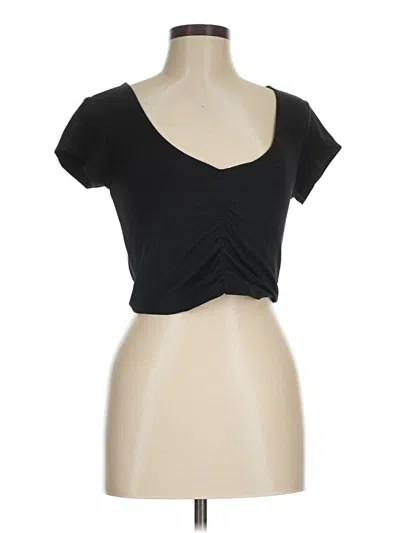 Pre-owned Active By Old Navy Short Sleeve Top Black Sweetheart Neckline Tops