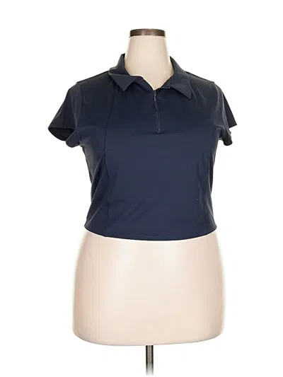 Pre-owned Active By Old Navy Short Sleeve Top Blue Collared Neckline Tops