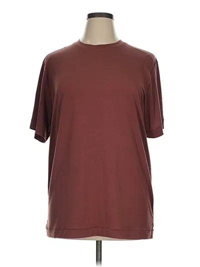 Pre-owned Active By Old Navy Short Sleeve Top Burgundy Crew Neck Tops
