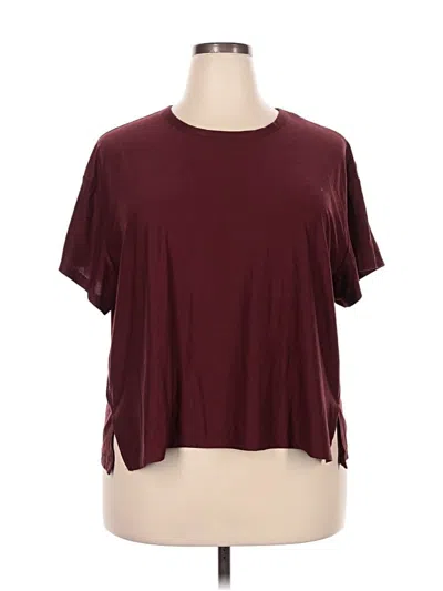 Pre-owned Active By Old Navy Short Sleeve Top Burgundy Crew Neck Tops