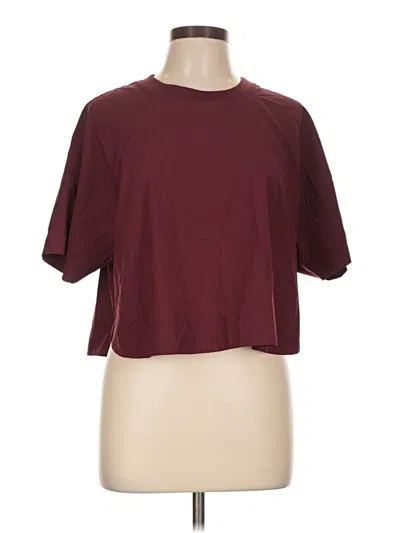 Pre-owned Active By Old Navy Short Sleeve Top Burgundy Crew Neck Tops