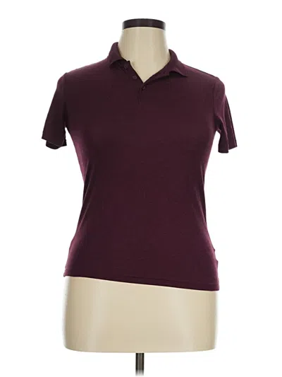 Pre-owned Active By Old Navy Short Sleeve Top Burgundy Mock Neckline Tops
