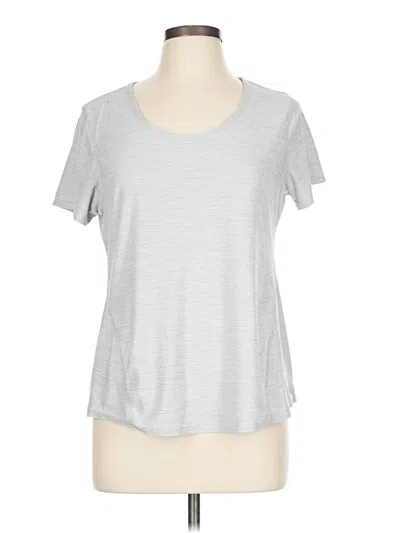 Pre-owned Active By Old Navy Short Sleeve Top Gray Scoop Neck Tops