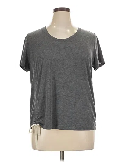 Pre-owned Active By Old Navy Short Sleeve Top Gray Scoop Neck Tops