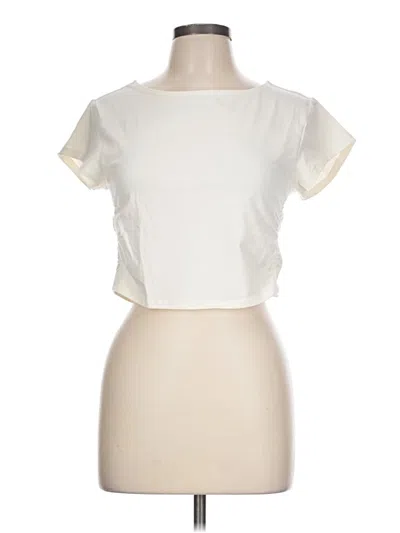 Pre-owned Active By Old Navy Short Sleeve Top Ivory Boatneck Tops