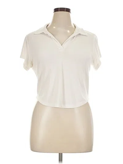 Pre-owned Active By Old Navy Short Sleeve Top Ivory Cowl Neck Tops