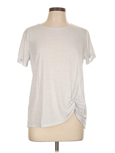 Pre-owned Active By Old Navy Short Sleeve Top Silver Crew Neck Tops