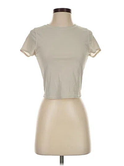 Pre-owned Active By Old Navy Short Sleeve Top Tan Mock Neckline Tops