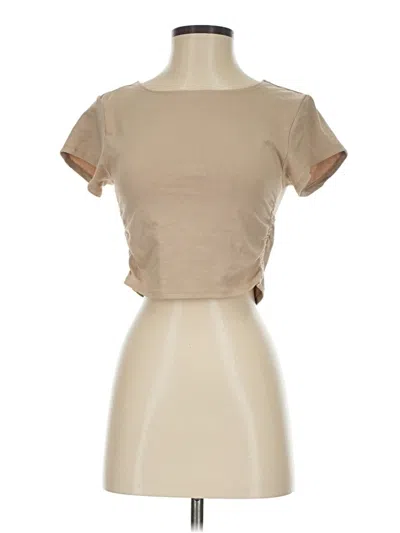 Pre-owned Active By Old Navy Short Sleeve Turtleneck In Tan