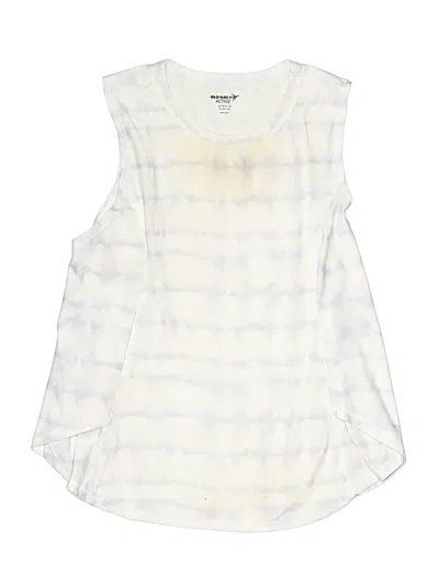 Pre-owned Active By Old Navy Kids' Sleeveless Top Ivory Tie-dye Pattern Keyhole Neckline Tops