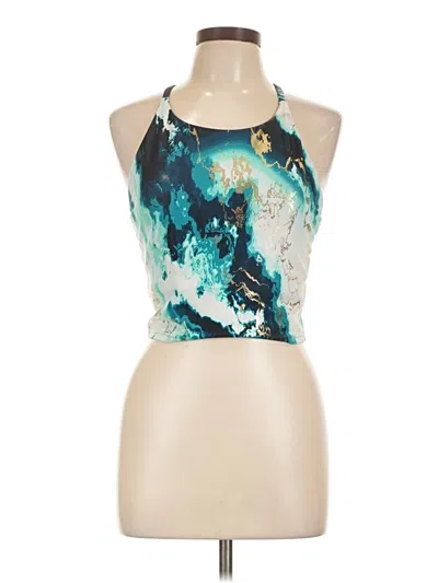 Pre-owned Active By Old Navy Tank Top Teal Halter Neckline Tops In Blue