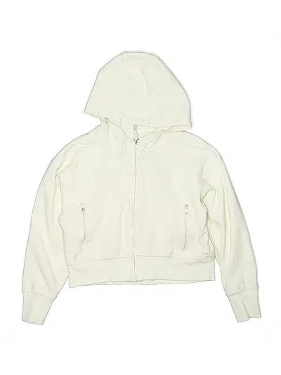 Pre-owned Active By Old Navy Kids' Zip Up Hoodie In White