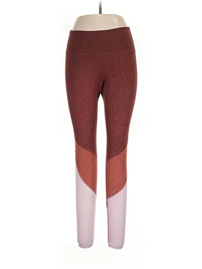 Pre-owned Active Leggings In Burgundy