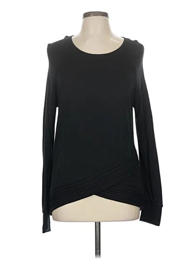 Pre-owned Active Life Long Sleeve Top Black Keyhole Neckline Tops