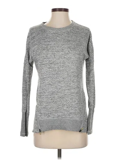 Pre-owned Active Life Long Sleeve Top Gray Crew Neck Tops