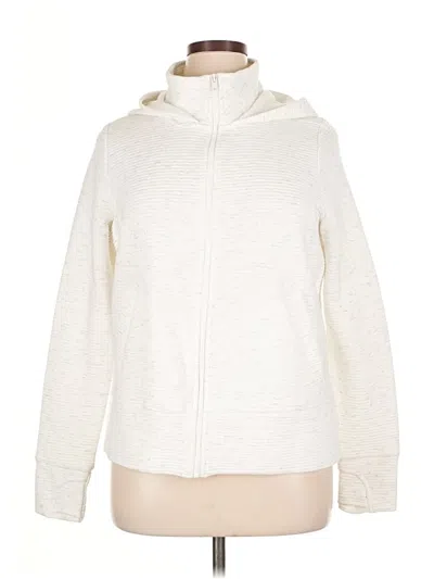 Pre-owned Active Life Zip Up Hoodie In White
