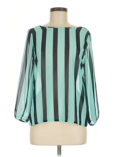Pre-owned Active Long Sleeve Blouse In Teal