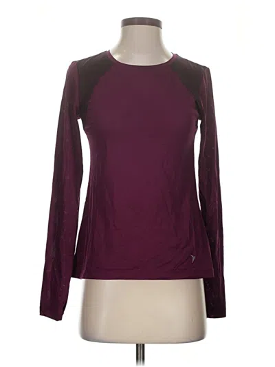 Pre-owned Active Long Sleeve T-shirt In Burgundy