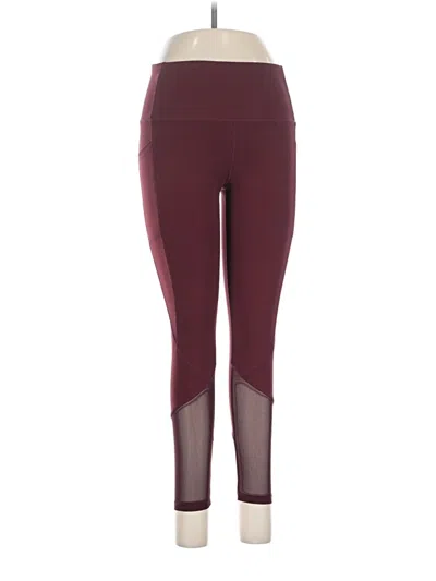 Pre-owned Active Pants In Burgundy