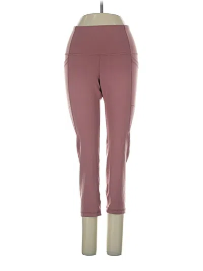 Pre-owned Active Pants In Burgundy