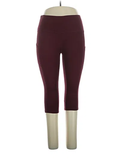 Pre-owned Active Pants In Burgundy