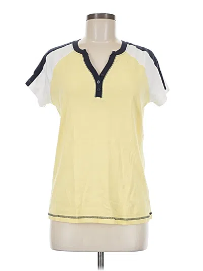 Pre-owned Active Short Sleeve Henley Shirt In Yellow