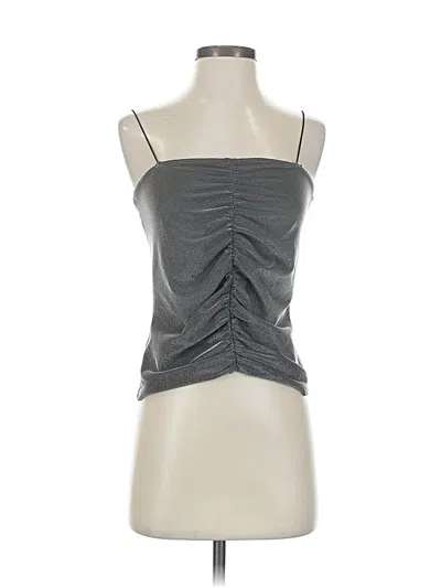 Pre-owned Active Sleeveless Top Silver Strapless Neckline Tops