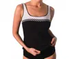 Active Spirit Chlorine Resistant Sport Support Tankini Top In Blac/white In Multi
