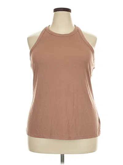Pre-owned Active Tank Top Brown Halter Neckline Tops