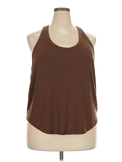 Pre-owned Active Tank Top Brown Halter Neckline Tops