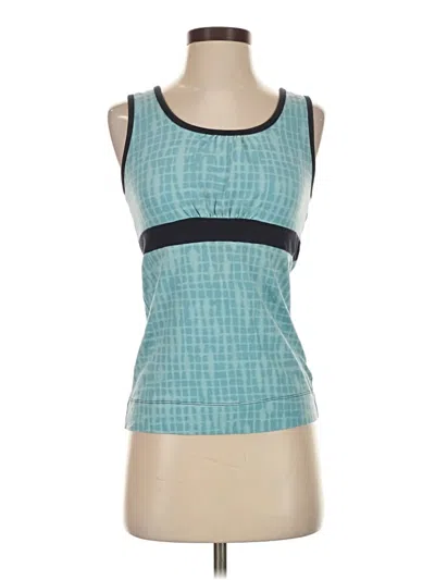 Pre-owned Active Tank Top Teal Square Neckline Tops In Blue