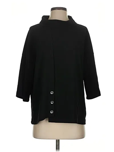 Pre-owned Active Usa 3/4 Sleeve Blouse In Black