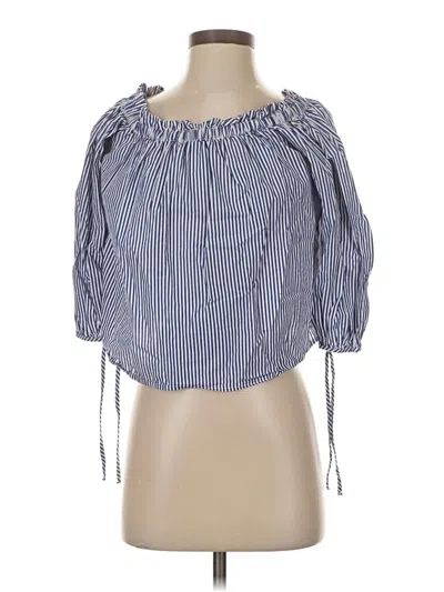Pre-owned Active Usa 3/4 Sleeve Blouse In Blue