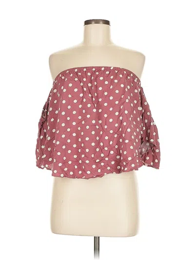 Pre-owned Active Usa 3/4 Sleeve Blouse In Burgundy