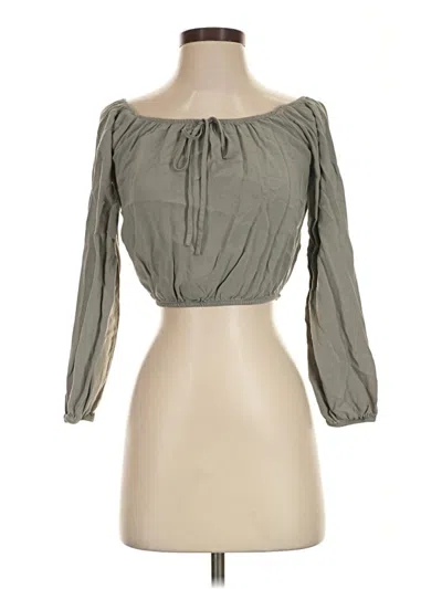 Pre-owned Active Usa 3/4 Sleeve Blouse In Gray