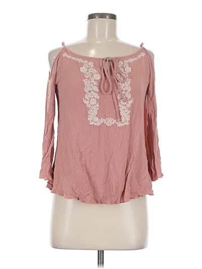 Pre-owned Active Usa 3/4 Sleeve Blouse In Pink