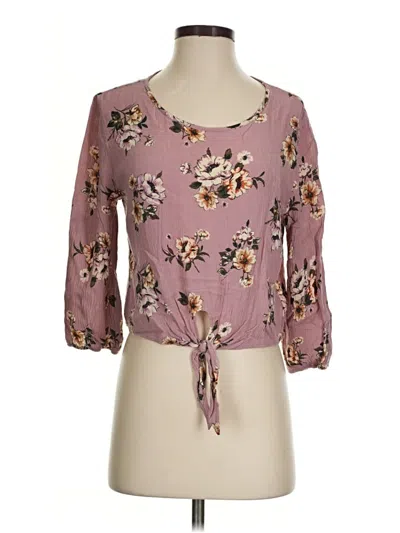 Pre-owned Active Usa 3/4 Sleeve Blouse In Pink