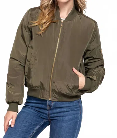 Active Usa Bomber Jacket In Olive In Green