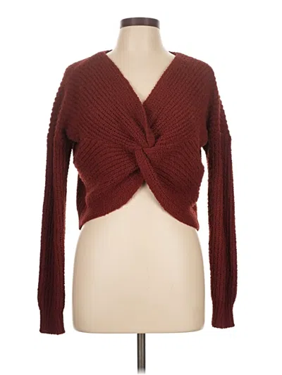 Pre-owned Active Usa Cardigan Sweater In Burgundy