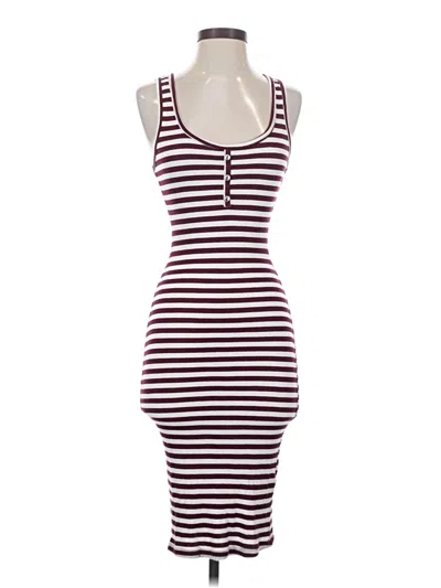 Pre-owned Active Usa Casual Dress In Burgundy