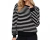 Active Usa Crew Neck Stripe Sweatshirt In Multi In Black