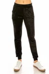 Active Usa Crushed Velvet Jogger In Black In Black