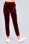 Active Usa Crushed Velvet Jogger In Dark Ruby In Multi