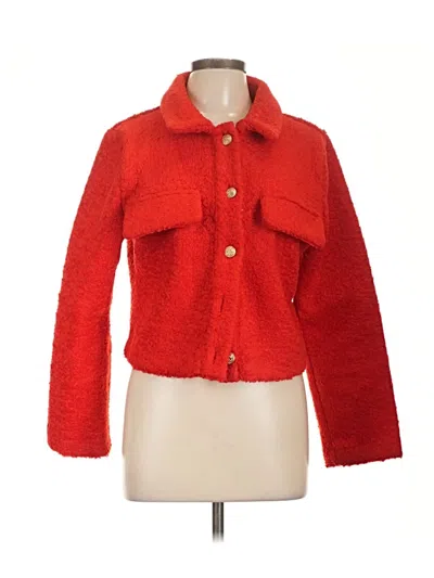 Pre-owned Active Usa Faux Fur Jacket In Red