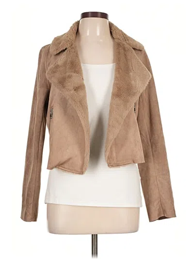 Pre-owned Active Usa Faux Fur Jacket In Tan