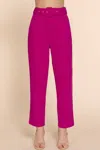 Active Usa Front Pocket Belted Stretch Pants In Magenta In Pink
