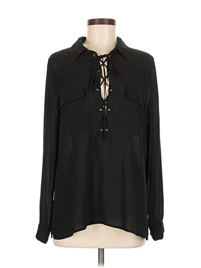 Pre-owned Active Usa Long Sleeve Blouse In Black
