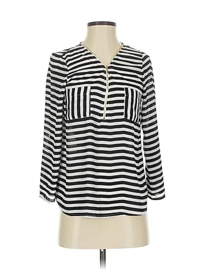 Pre-owned Active Usa Long Sleeve Blouse In Black