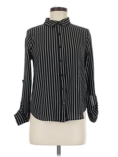 Pre-owned Active Usa Long Sleeve Blouse In Black