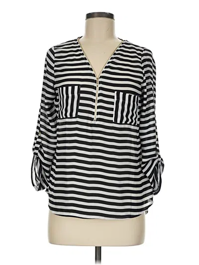 Pre-owned Active Usa Long Sleeve Blouse In Black